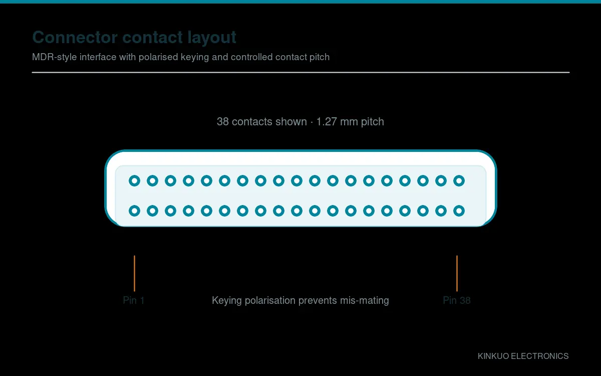 M12 connector coding — Contact layout and keying geometry of the mating interface