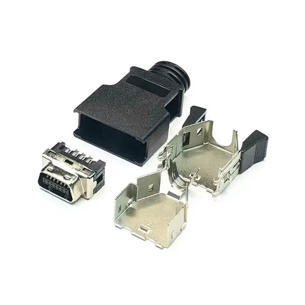 SCSI 14Pin Male Connector With ABS Hood Latch Type