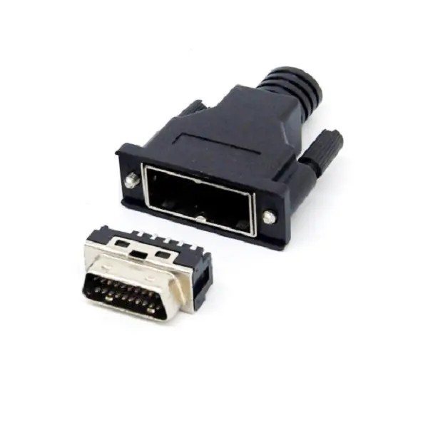 SCSI-II 20Pin Male Connector With ABS Hood(Screw Type)