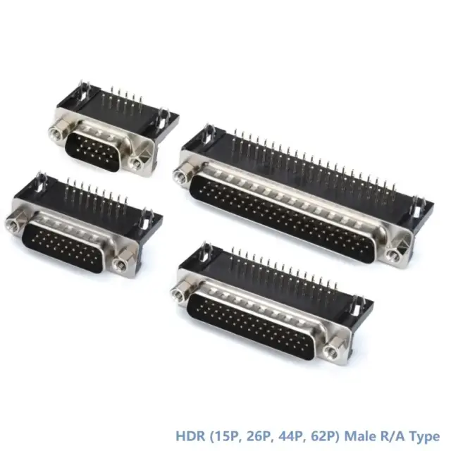 HDR Male R/A Type(8.89mm)With 4.8mm Nut(15P, 26P, 44P, 62P)