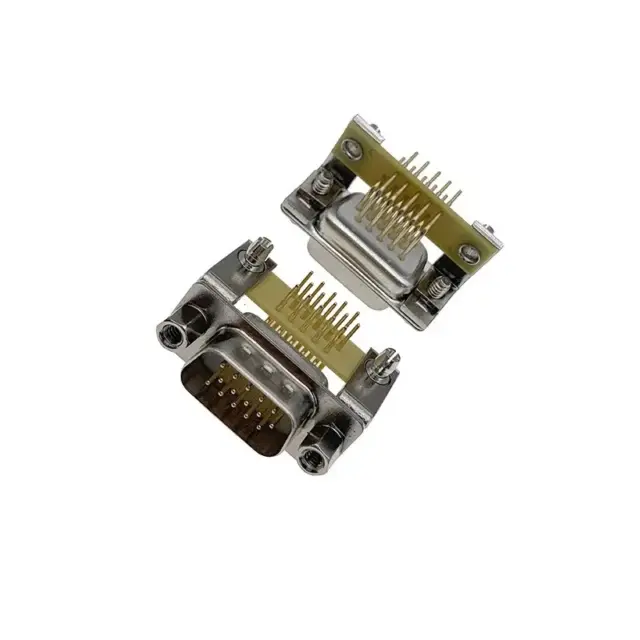 H.D-SUB 15Pin Male Machined PIN R/A Type Connector For PCB
