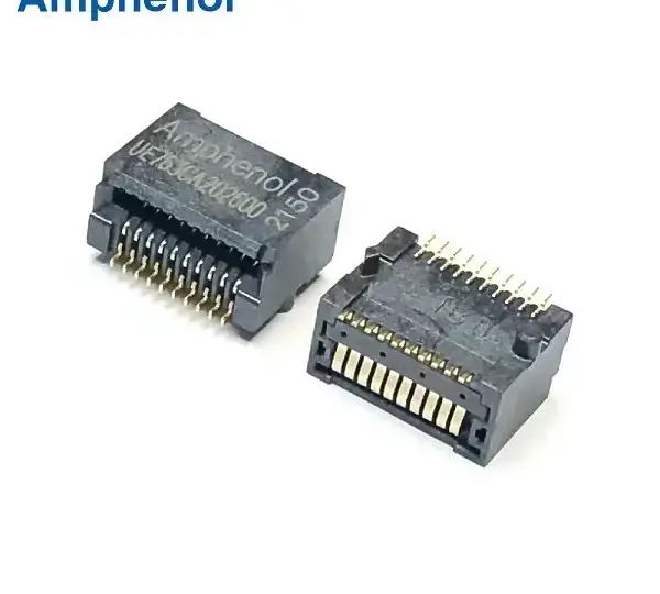 Genuine Amphenol high-speed connectors: SFP, QSFP, QSFP-DD, OSFP, SlimSAS and MCIO