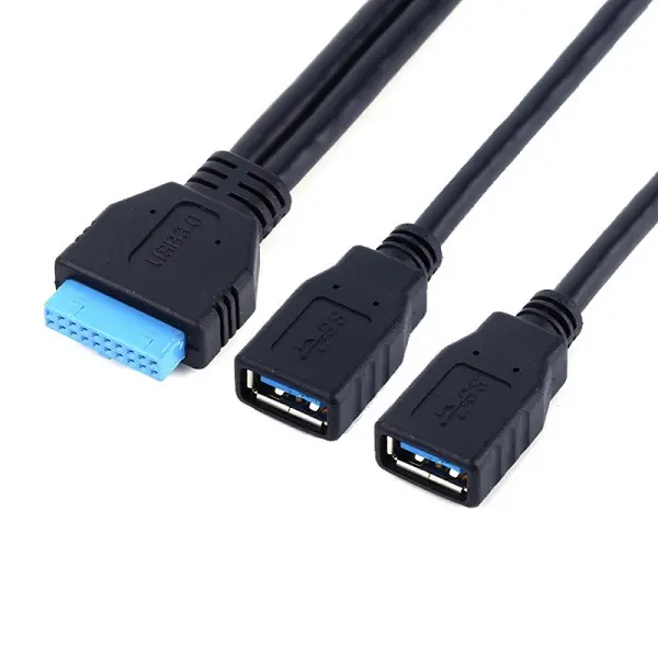 USB 3.0 20Pin IDC to 3.0 AFx2pcs Y Cable