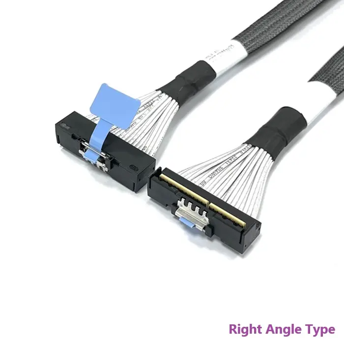 MCIO 16X/124 pos RA Cable For PCIe 5.0 — MCIO Cable from KINKUO