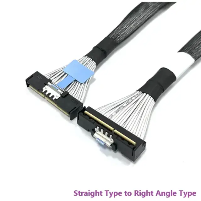 MCIO 16X/124 pos RA-STR Cable For PCIe 5.0