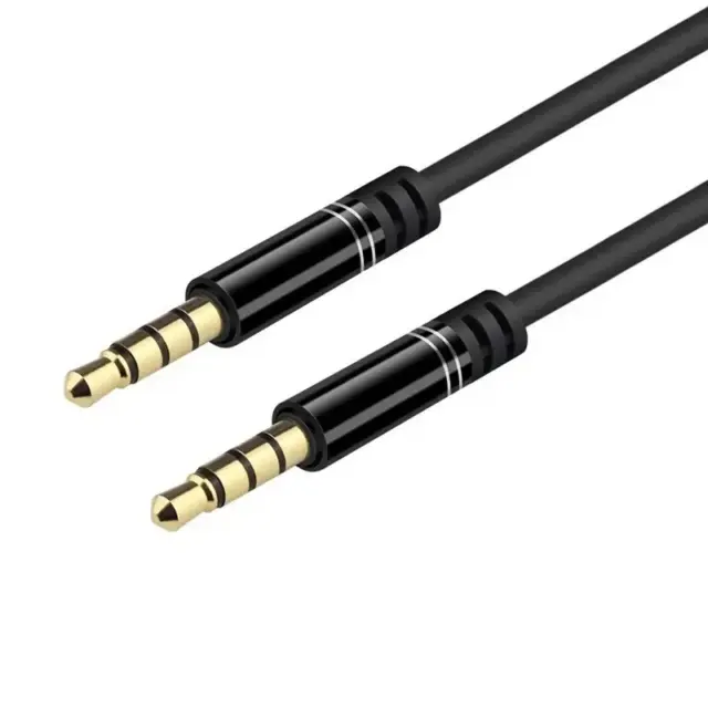 3.5 Stereo Plug (4 Poles) Cable TPE Black OD=3.0mm