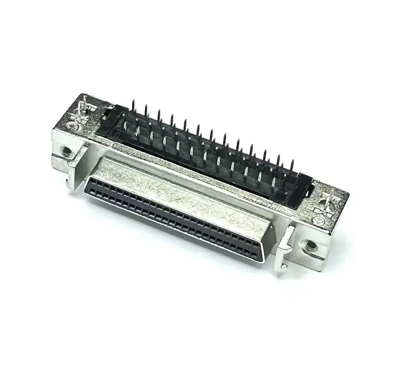 SCSI connector — SCSI-II 50Pin Female R/A DIP Type Connector For PCB(ZINC Bracket) — product photograph