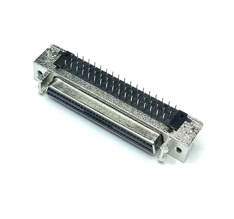 SCSI-II 68Pin Female R/A DIP Type Connector For PCB