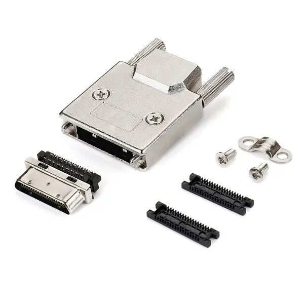 VHDCI 36Pin Male Connector IDC Type Pitch=0.8mm With ZINC Metal Hood