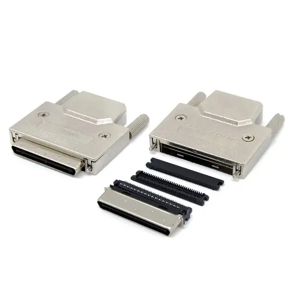 VHDCI 68Pin Male Connector IDC Type With Metal Hood Pitch=0.8mm