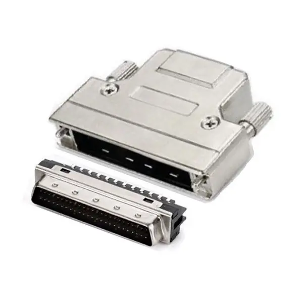 SCSI-II 50Pin Male Connector With Zinc Hood(Screw Type)