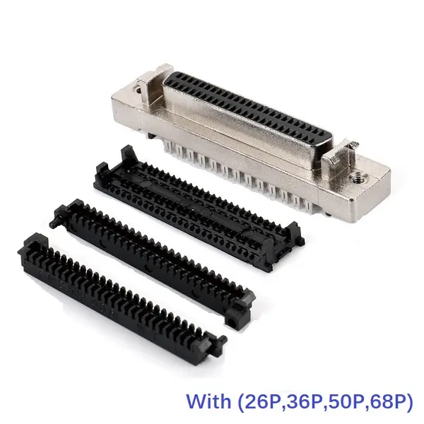 SCSI-II Female IDC Type Connector For Cable(With 26P, 36P, 50P, 68P)