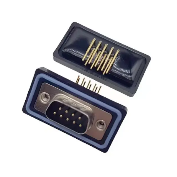 D-SUB 9Pin Male R/A Connector for PCB Panel Mount Waterproof