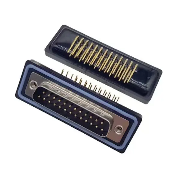 D-SUB 25Pin Male R/A Waterproof Connector for PCB Panel Mount