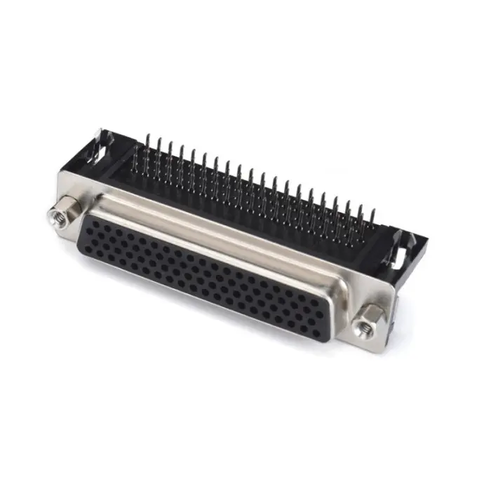 D-SUB HDR 78Pin Female R/A Type Connector(8.89mm)With 5.8mm Nut — Standard Type For PCB from KINKUO