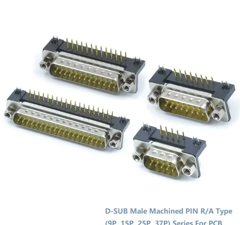 25P 37P Series — D-SUB Male Machined PIN R/A Type Connector(9P, 15P, 25P, 37P)Series For PCB — High-quality For PCB from KINKUO