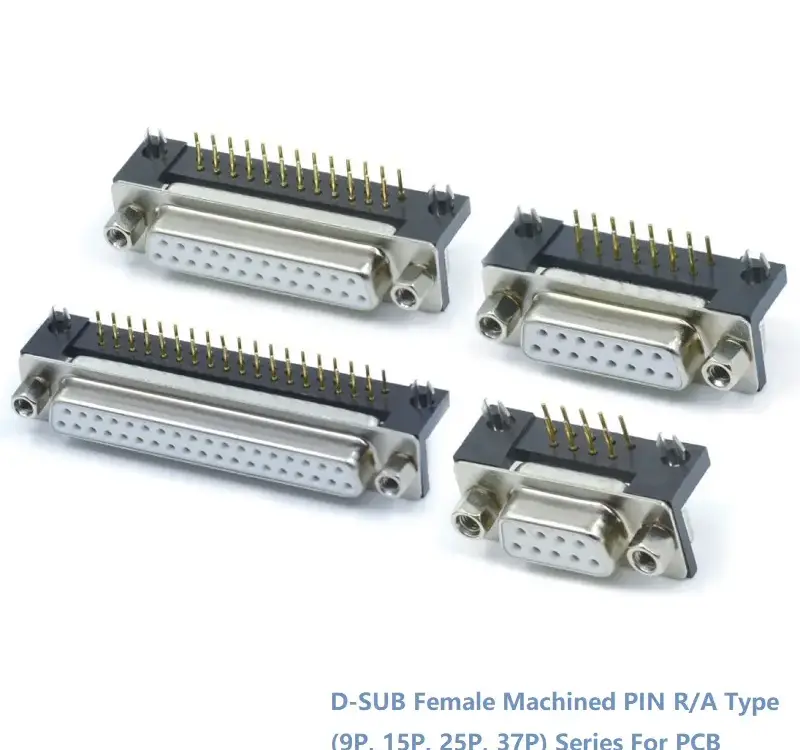 25P 37P Series — D-SUB Female Machined PIN R/A Type Connector(9P, 15P, 25P, 37P)Series For PCB — High-quality For PCB from KINKUO