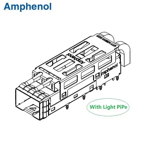 SFP+ 1×1 Cage With Light Pipe