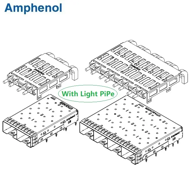 SFP+ 1xN Cage With Light Pipe (1X2,1X4,1X6) — SFP Series from KINKUO