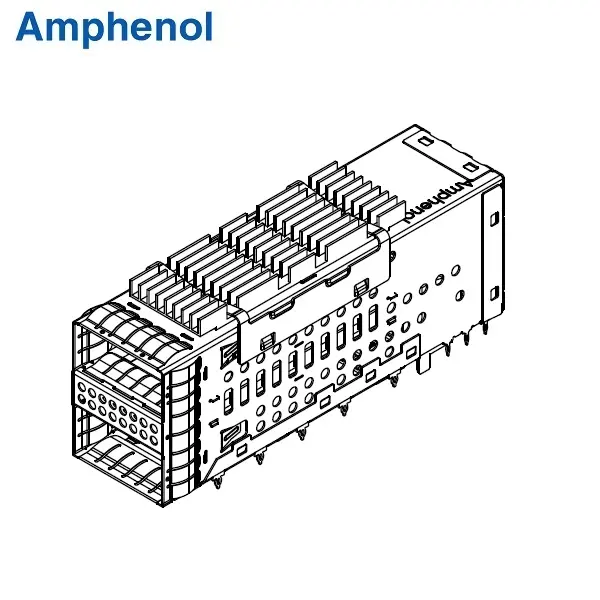 QSFP28 2×1 STACKED COMBO With Heat Sink