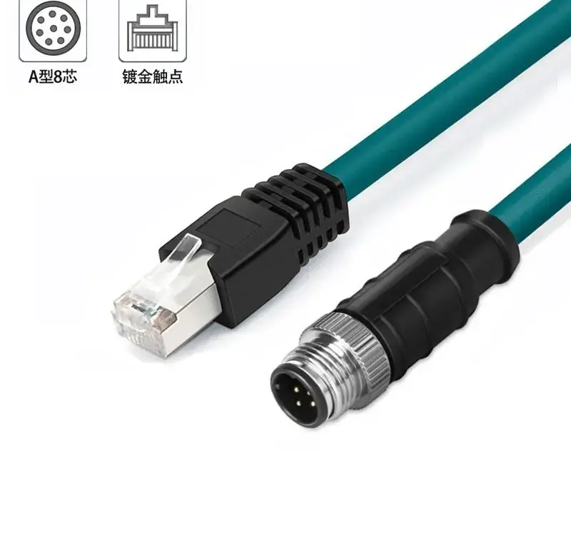 RJ45 to M12 8P A-coded Industrial Camera Link Cable — Camera Link Cable from KINKUO
