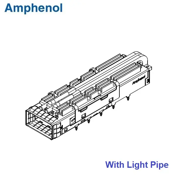 QSFP-DD 1×1 Cage With Light Pipe
