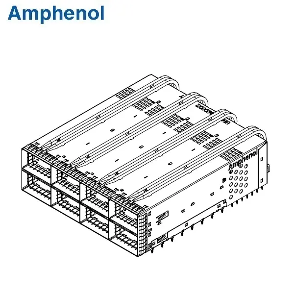OSFP 2×4 Cage with Top Inner Dual Light Pipes