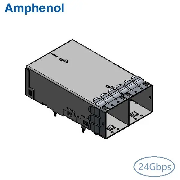 24Gbps SFF-8644 1×2 R/A Connector