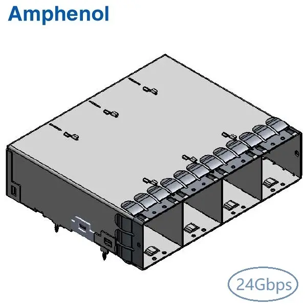 24Gbps SFF-8644 1×4 R/A Connector