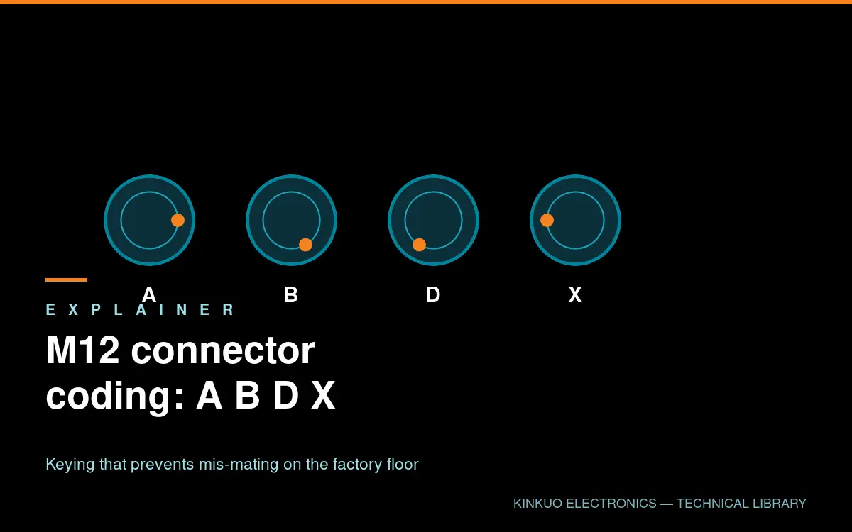 M12 Connector Coding Explained: A, B, D and X — KINKUO technical guide