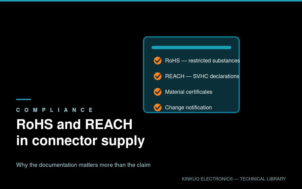 Understanding RoHS and REACH Compliance in Connector Supply — KINKUO technical guide